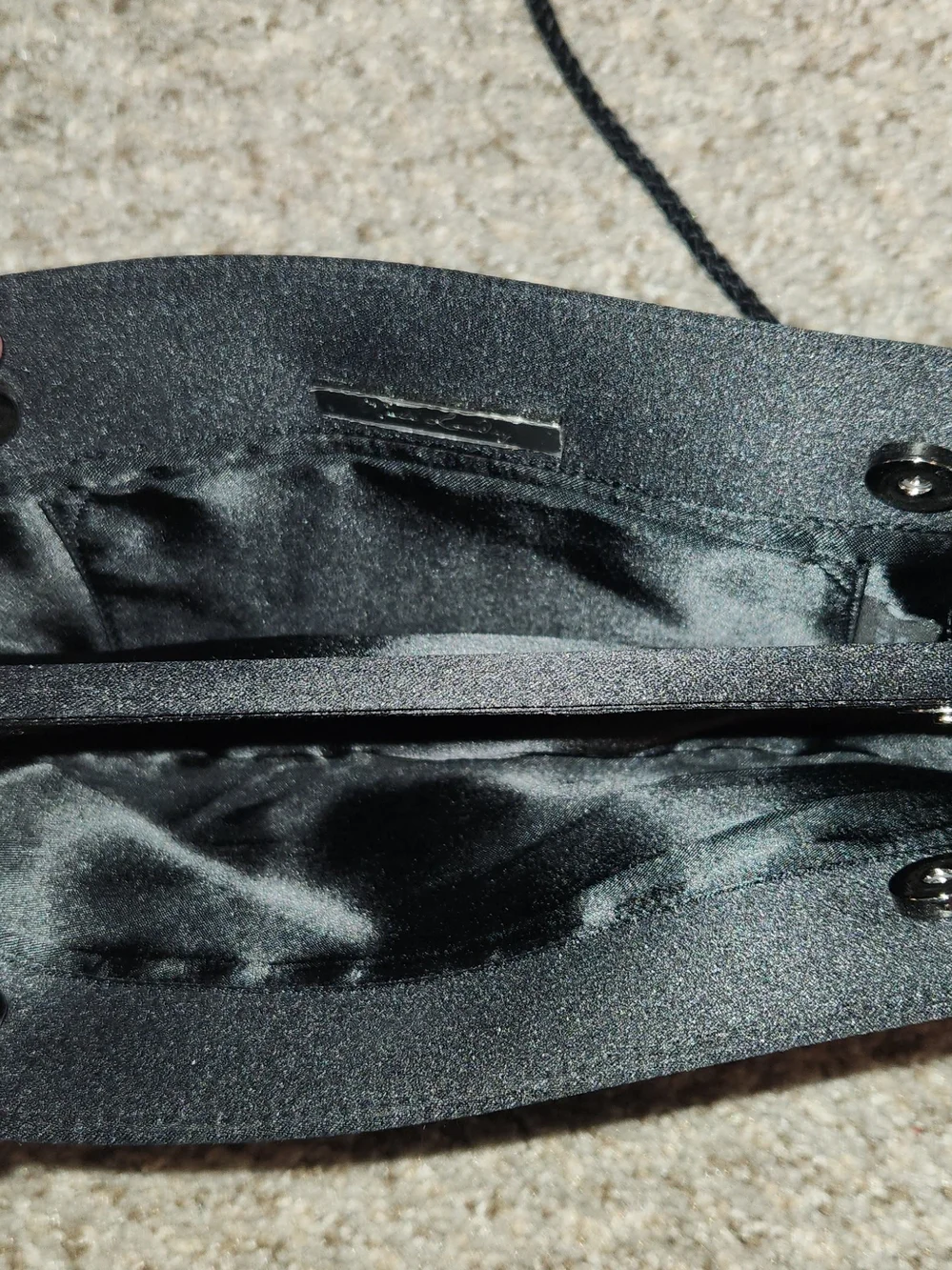 Black Satin Chain-Handle Evening Clutch